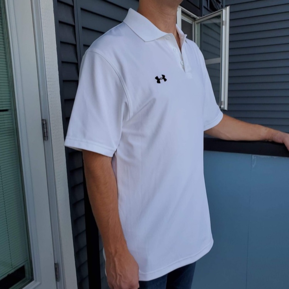 Men’s White Under Armour Polo